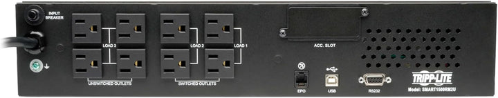 Tripp Lite 1500VA Smart UPS Back Up, Sine Wave, 1350W Line-Interactive, 2U Rackmount, LCD, USB, DB9, 2 &amp; 3 Year Warranties, $250,000 Insurance (SMART1500RM2U)