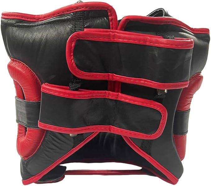 Ultimate All-Leather Face-Saver Headgear, Enhanced Comfort, Advanced Face Bar Protection, Secure Fit, and Shock-Absorbing Padding for MMA, Boxing, Kickboxing, and Martial Arts Training