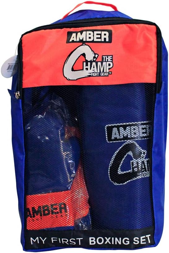 Mini Boxing Toy Set Junior For 3 to 7yr olds Set Includes - 16inch Toy Heavy bag, Junior Gloves, Toy Headgear and Jump Rope in a Handy Storage Bag. Great Gift Idea