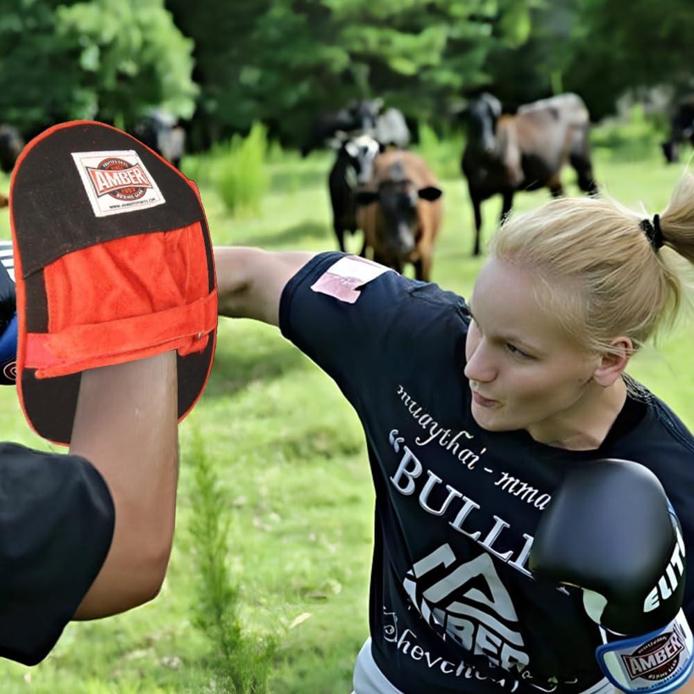 Heavy Duty Canvas Punch Mitts - Durable Training Gear for Boxing, Kickboxing, MMA &amp; Aerobics, Hook &amp; Loop Closure for Secure Fit, Enhances Speed, Accuracy &amp; Power