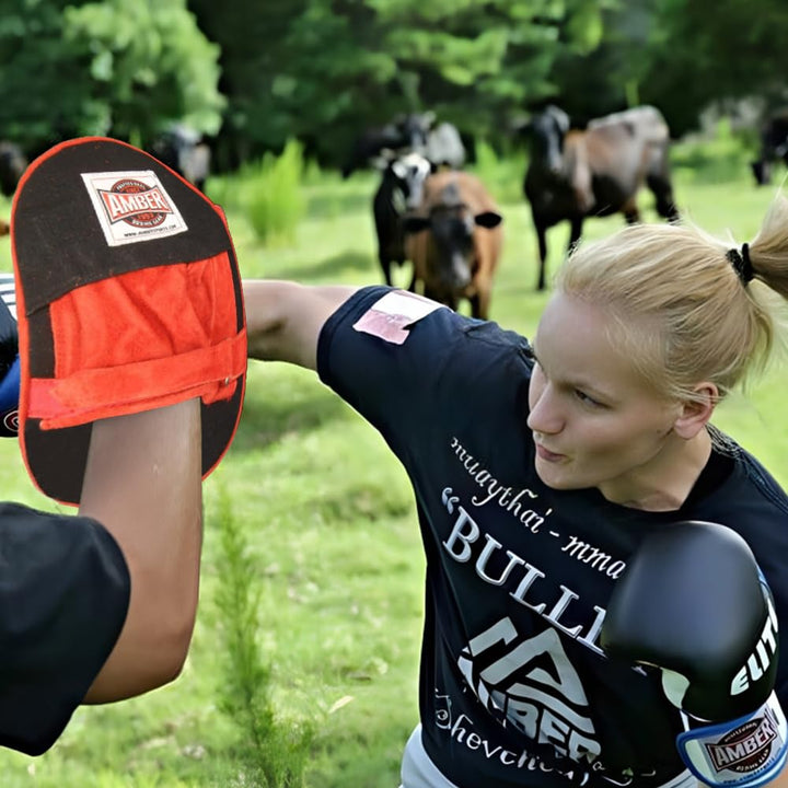 Heavy Duty Canvas Punch Mitts - Durable Training Gear for Boxing, Kickboxing, MMA &amp; Aerobics, Hook &amp; Loop Closure for Secure Fit, Enhances Speed, Accuracy &amp; Power
