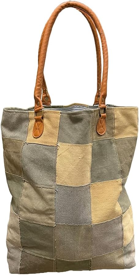 Amber Fight Gear Recycled Canvas Anchor Print Bag Market Beach Travel Reusable Grocery Shopping Tote Bag Portable Storage Hand Bags 14?x16?