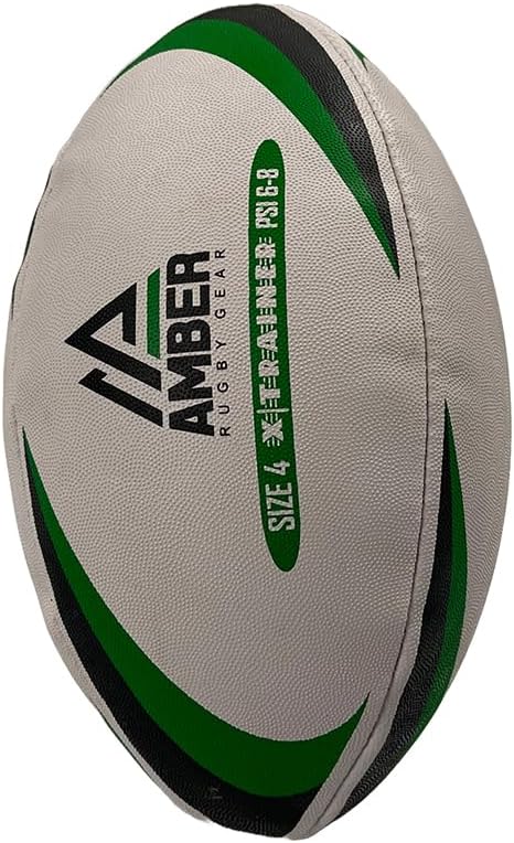 Amber Fight Gear Competition Rugby Ball Non-Slip Surface, All-Weather Durability, Size 4 for Versatile Play &amp; Training
