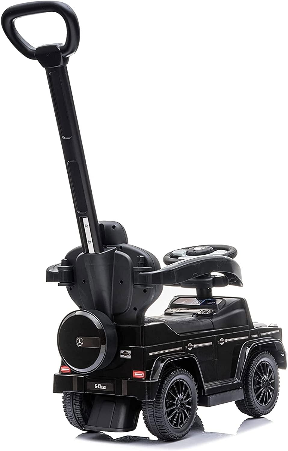 Best Ride On Cars 3 In 1 Mercedes G-Wagon Push Car for Toddlers 1 to 3 Years Old, Kids Outdoor Stroller with Music, Horn Sounds, and Handle, Realistic Driving Experience, Black