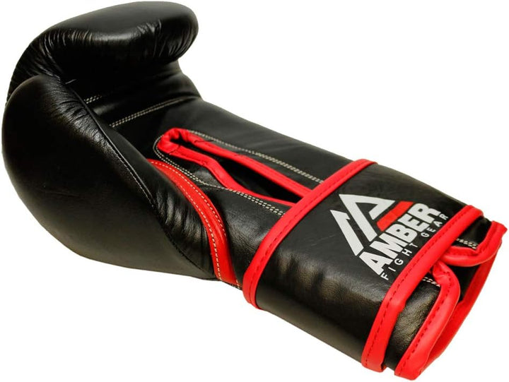 Professional Hook and Loop Leather Training Boxing Gloves
