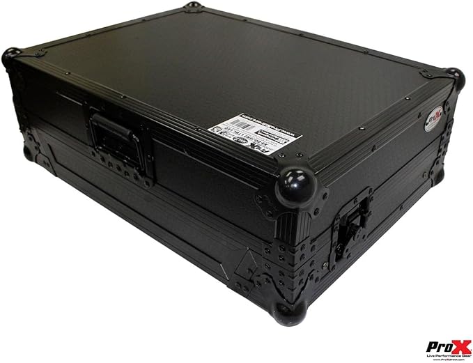 ProX Live Performance Gear XS-DDJSR2LTBL LED ATA Flight Case For Pioneer DDJ-SR2 DJ Controller with Laptop Shelf and LED - Black