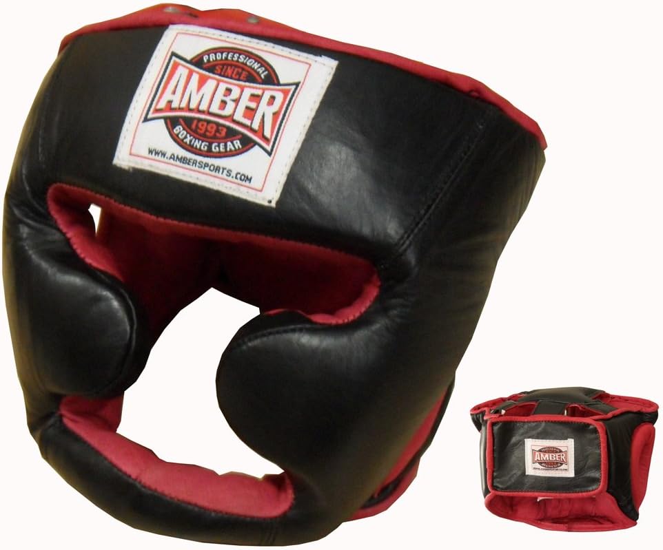 Deluxe all leather headgear with cheek protection in black