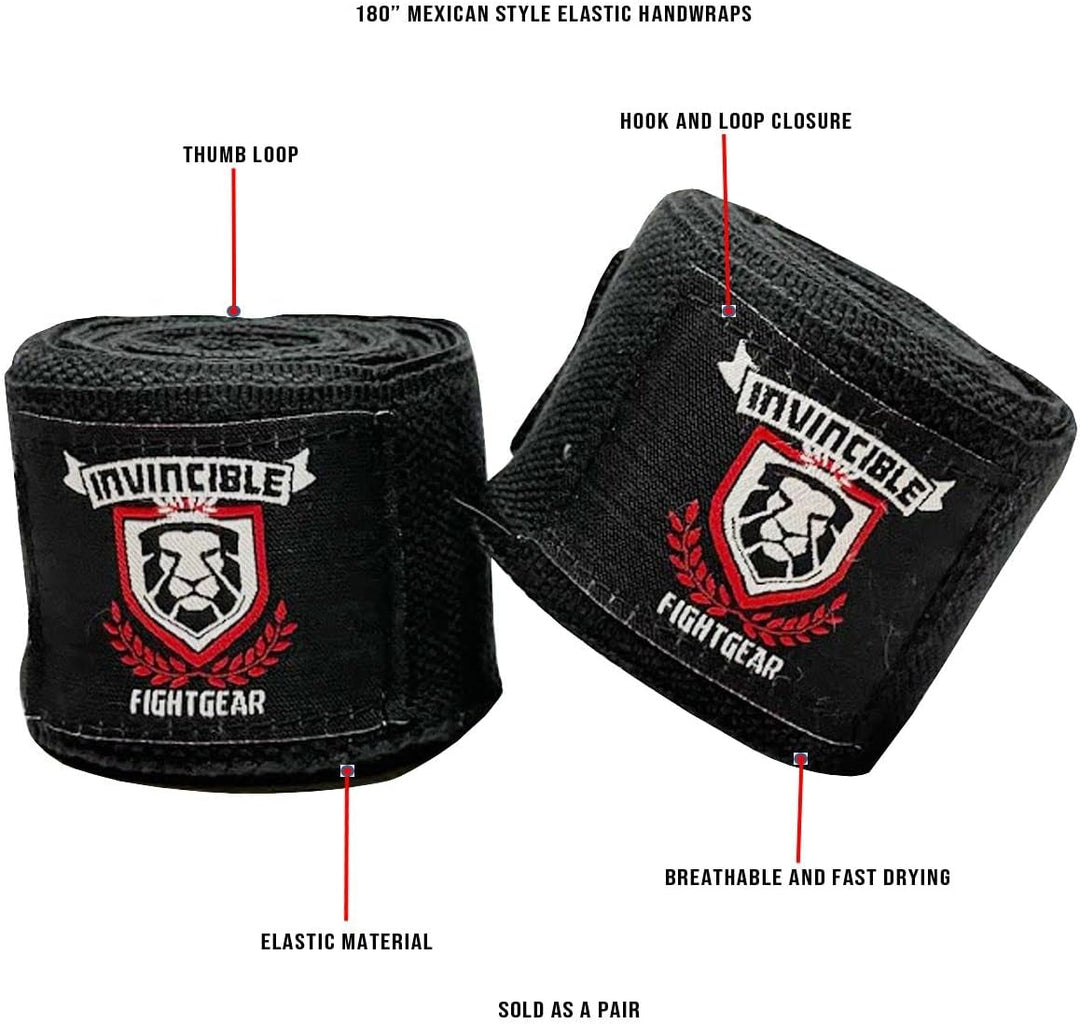 Amber Fight Gear Ultimate 180-Inch Mexican Style Elastic Hand Wraps Premium Quality Boxing Kickboxing Muay Thai MMA Wraps for Men and Women