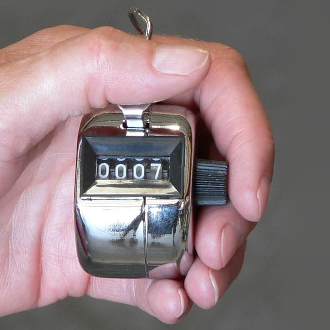 Tally Counter Handheld, Mechanical Clicker with Finger Ring for Boxing, Track, Golf, Soccer, Walking, Carrom, and More Activities