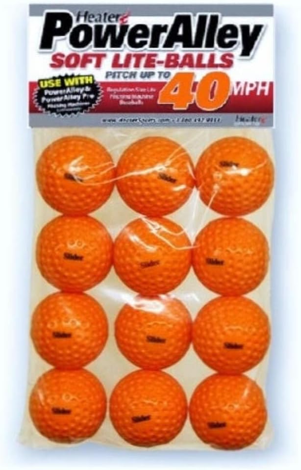 Heater Sports Slider 40 MPH Soft Foam Balls - 1 Dozen, Lightweight, Accurate, and Long-Lasting, | Ideal for Batting and Fielding Practice for All Ages