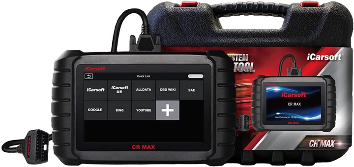 iCarsoft CR Max  Free Screen Protector - Professional Multibrand Automotive Diagnostic Scanner - Read/Erase Faults Codes - Reset Oil Service - Coding &amp; Programming