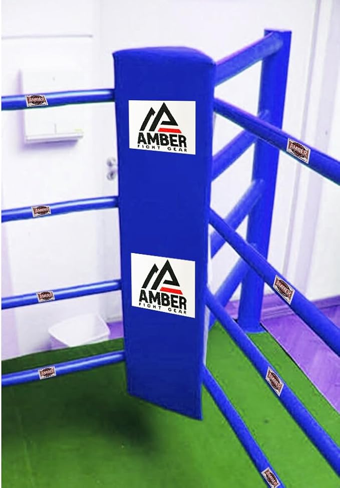 Amber Fight Gear Enhance Your Boxing Ring with a Durable 100% Knitted Polyester Rope Cover - Professional Look, for 1-inch Ropes, Easy Installation, 22 feet Blue