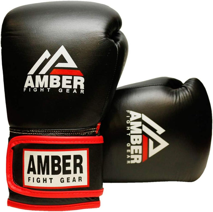 Professional Hook and Loop Leather Training Boxing Gloves
