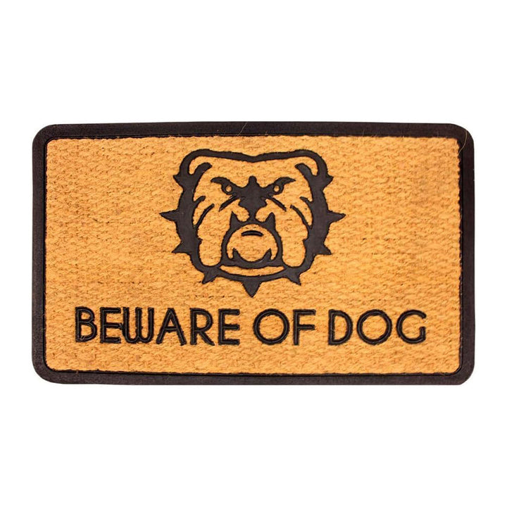 Beware of Dogs Doormat Coir &amp; Rubber Entry Mat, Indoor Outdoor, All-Weather, Easy Clean, Non-Slip, Dirt &amp; Mud Trapper for Patio, Porch, Garage, Home, Office