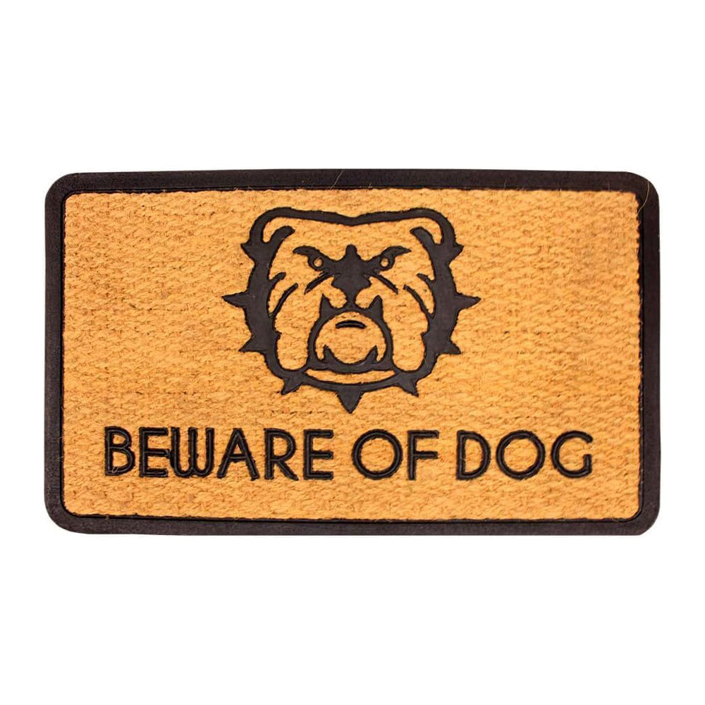 Beware of Dogs Doormat Coir &amp; Rubber Entry Mat, Indoor Outdoor, All-Weather, Easy Clean, Non-Slip, Dirt &amp; Mud Trapper for Patio, Porch, Garage, Home, Office