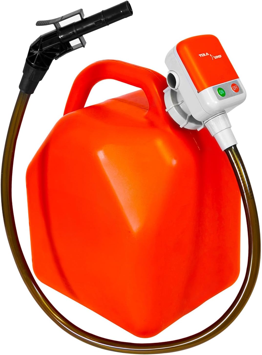 TERA PUMP - Automatic Fuel Transfer Pump (5th Gen) Auto-Stop Sensor, 39" Strong Vinyl Hose, Flexible Intake Hose, Fits All Universal Threaded Adapter, Transfers 2.7 GPM for Gasoline, Diesel, E85, E15