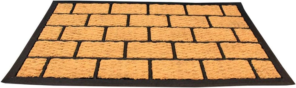 LIVEVIE Brickhouse Front Door Mat, Stylish Low-Profile Doormat for Indoor/Outdoor Entrance, Welcome Mat
