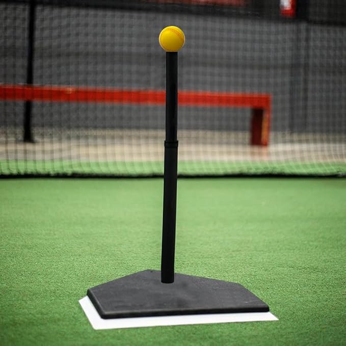 Amber Fight Gear Heavy Duty Adjustable Batting Tee for Baseball, Softball, and Tee Ball - Industrial Strength, All-Weather Rubber, 20 to 32 Inches Height Adjustable