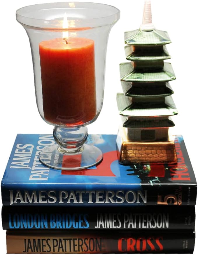 Krystle Hurricane Candle Holders - Elegant Centerpieces for Dining &amp; Living Room, Accent D?cor (Set of 2), White, Small