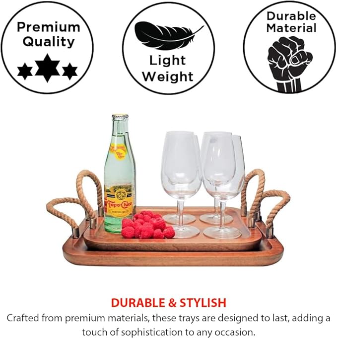 Twisted Rope Set Party Platter Tray Elevate Your Serving &amp; Decor with Style and Durability