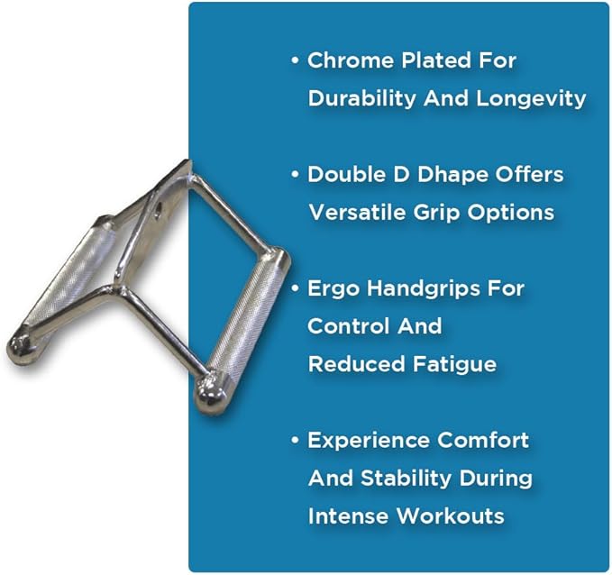Amber Fight Gear Maximize Your Workout with The Chrome Plated Double D Handle | Ergo Handgrips for Optimal Control &amp; Results