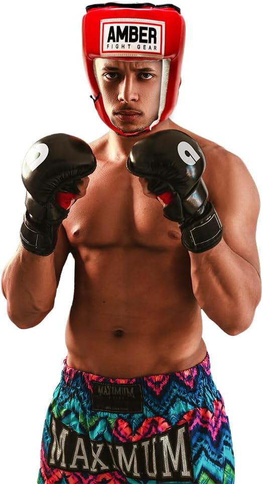 USA Boxing Approved Amateur Classic Headgear - All Leather, No Cheek Protectors for Boxing, Muay Thai, MMA, Adjustable for Sparring, Training &amp; Competition for Adults &amp; Kids