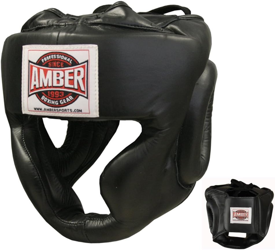 Extreme full-face leather headgear in black
