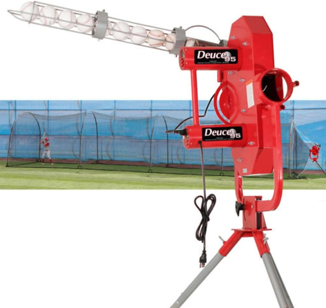 Heater Sports Deuce 95 Pitching Machine &amp; Xtender 48 Batting Cage