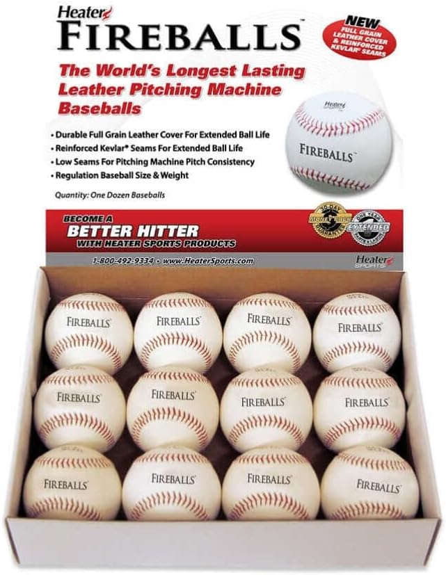 Heater Sports Fireball Pitching Machine Baseballs (1 Dozen)