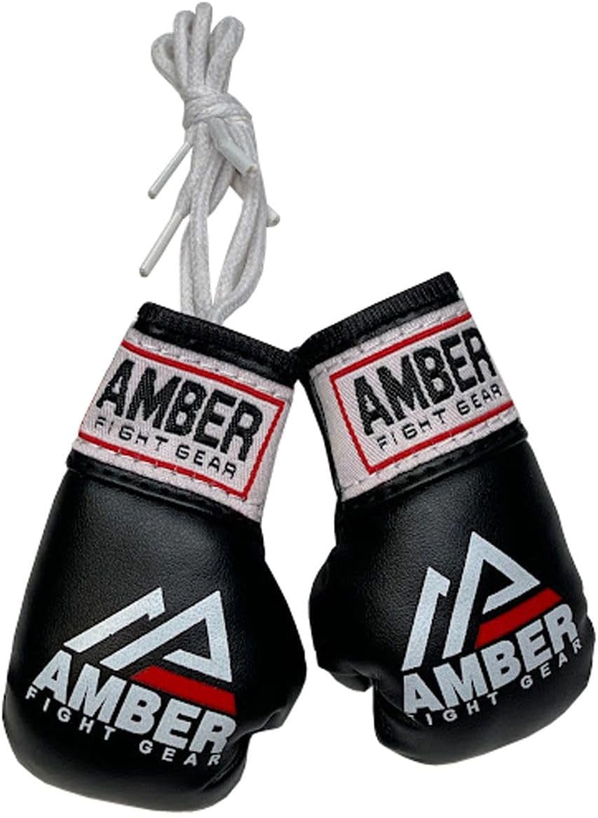 Black mini boxing glove replicas for car decor and gifts

