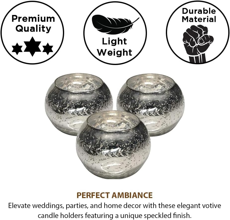 Champagne Collection Etched Glass Diamond Shaped Votive, Handmade Glass Votive Candle Holders for Weddings and Home Decor (Set of 3), Medium
