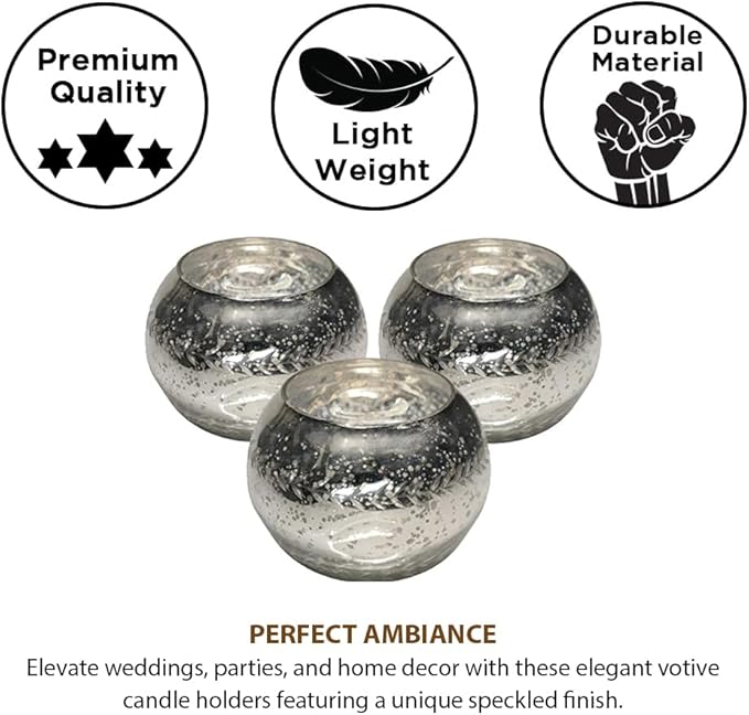 Champagne Collection Etched Glass Diamond Shaped Votive, Handmade Glass Votive Candle Holders for Weddings and Home Decor (Set of 3), Small