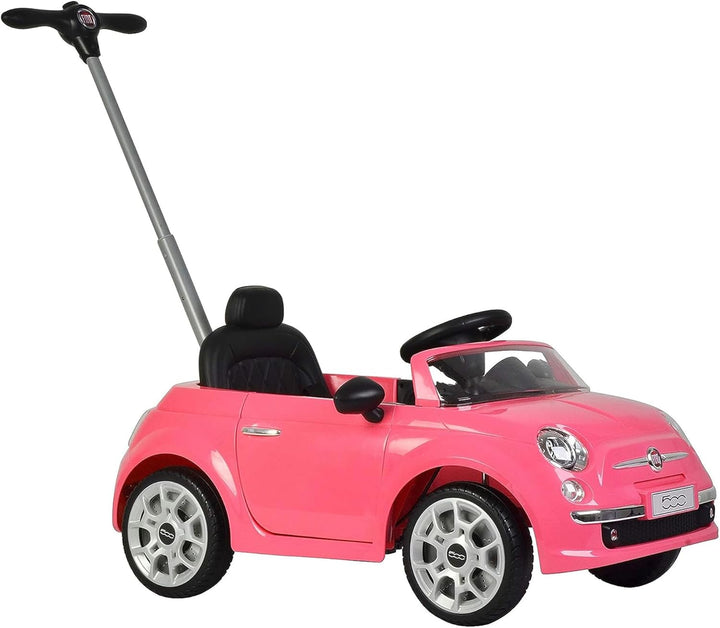 Best Ride On Cars 2-in-1 Fiat 500 Baby Toddler Toy Push Vehicle Car Stroller with 40 Pound Capacity and Lights for Children Ages 1 to 3 Years, Pink