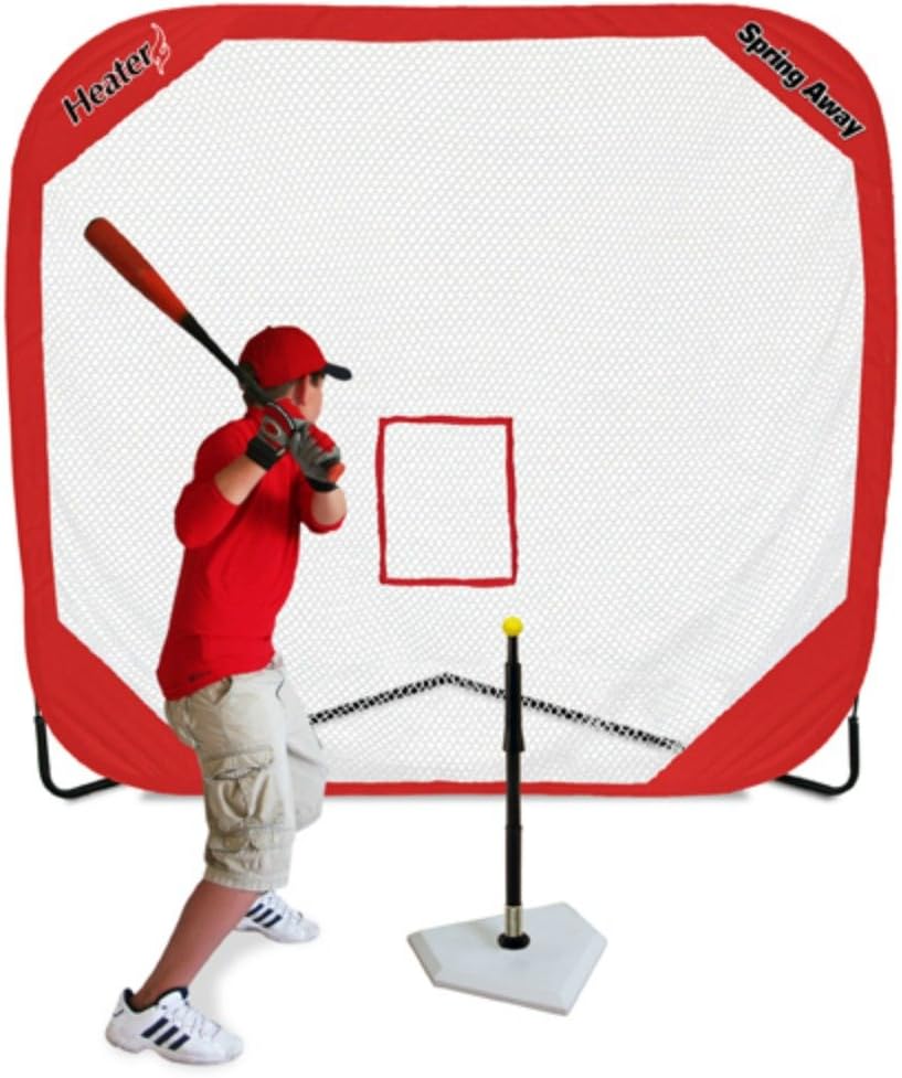 Heater Sports Flop Top Batting Travel Tee &amp; Spring Away Pro Net