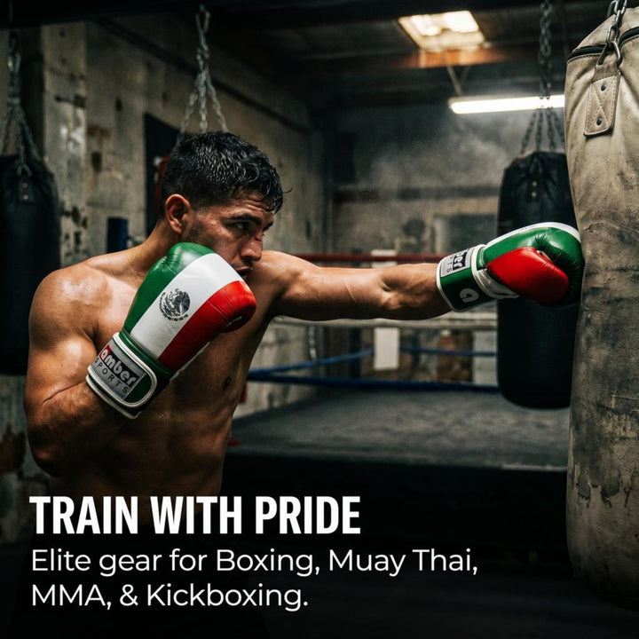 Amber Fight Gear Leather Boxing Gloves with Hook &amp; Loop