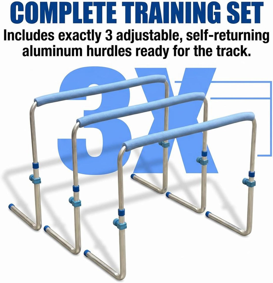 Amber Fight Gear Adjustable Aluminum Training Hurdles, Self-Return, Set of 3