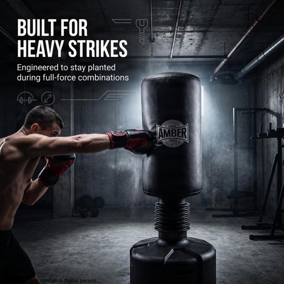 Amber Fight Gear Freestanding Heavy Duty Boxing Punching Bag with Solid Base