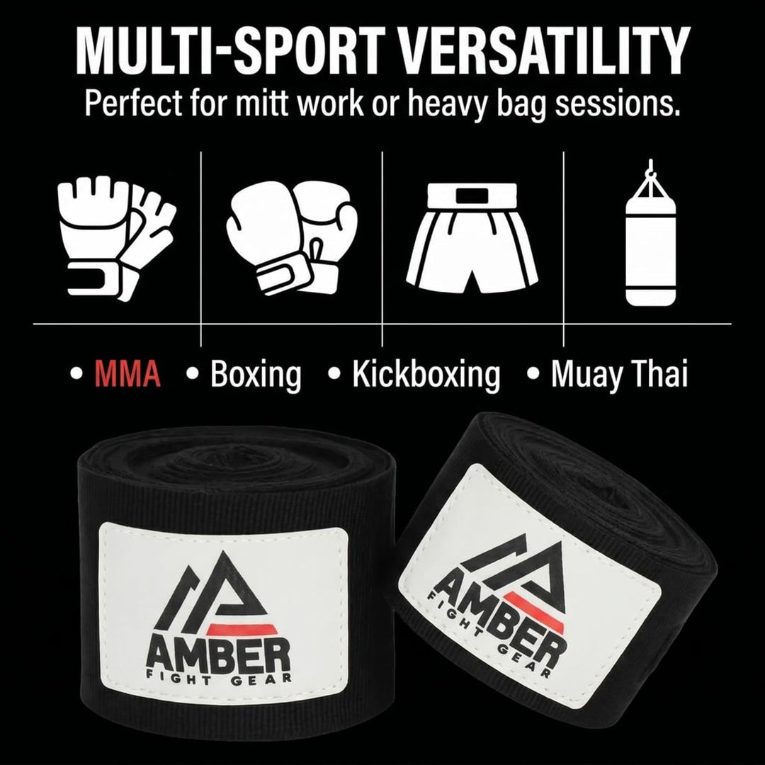 Amber Fight Gear Mexican Style 200-Inch Elastic Boxing Hand Wraps