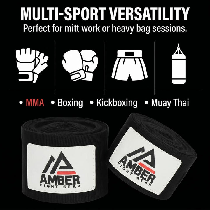 Amber Fight Gear Mexican Style 200-Inch Elastic Boxing Hand Wraps