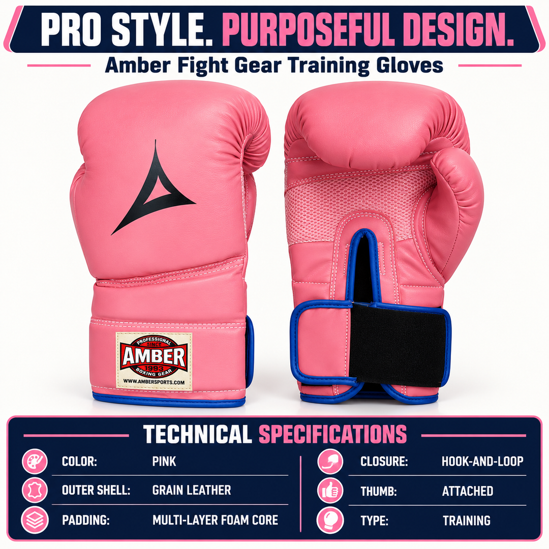 Classic Pro Style Training Gloves, Hook &amp; Loop Closure, Secure Fit, Maximum Protection &amp; Durability, Pink
