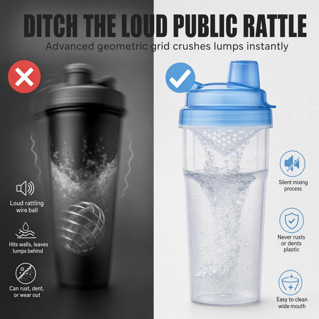 Amber Fight Gear Mini Shaker Glass Protein Bottle, Leak-Proof, Reusable