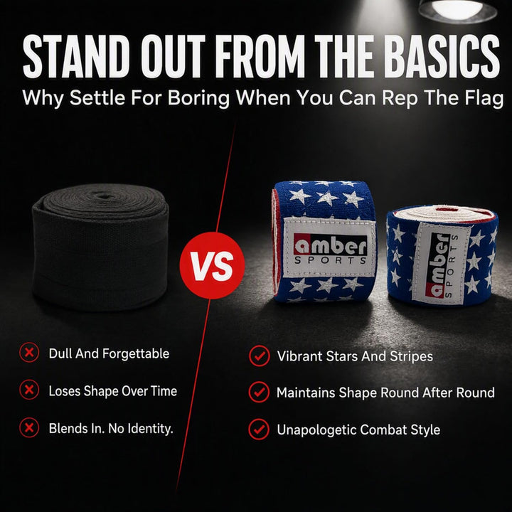 Amber Fight Gear USA Flag 180-Inch Polyester Boxing Hand Wraps