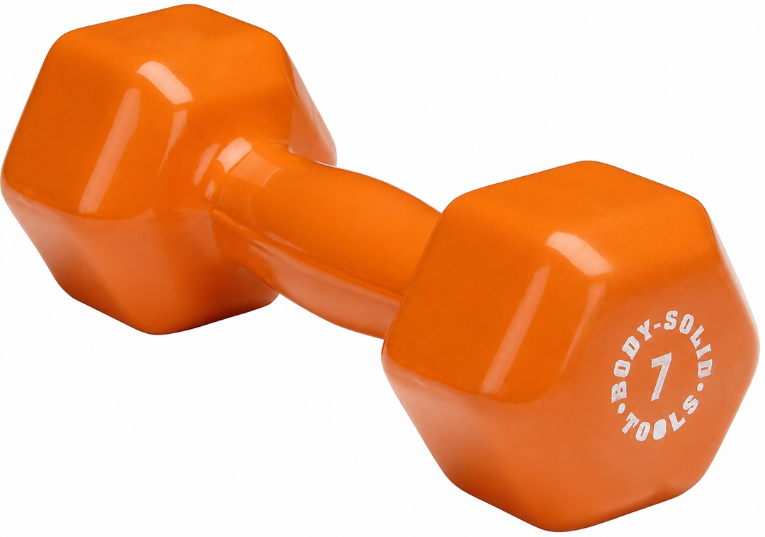 Body-Solid Tools Vinyl Studio Dumbbells 1lb to 15lb