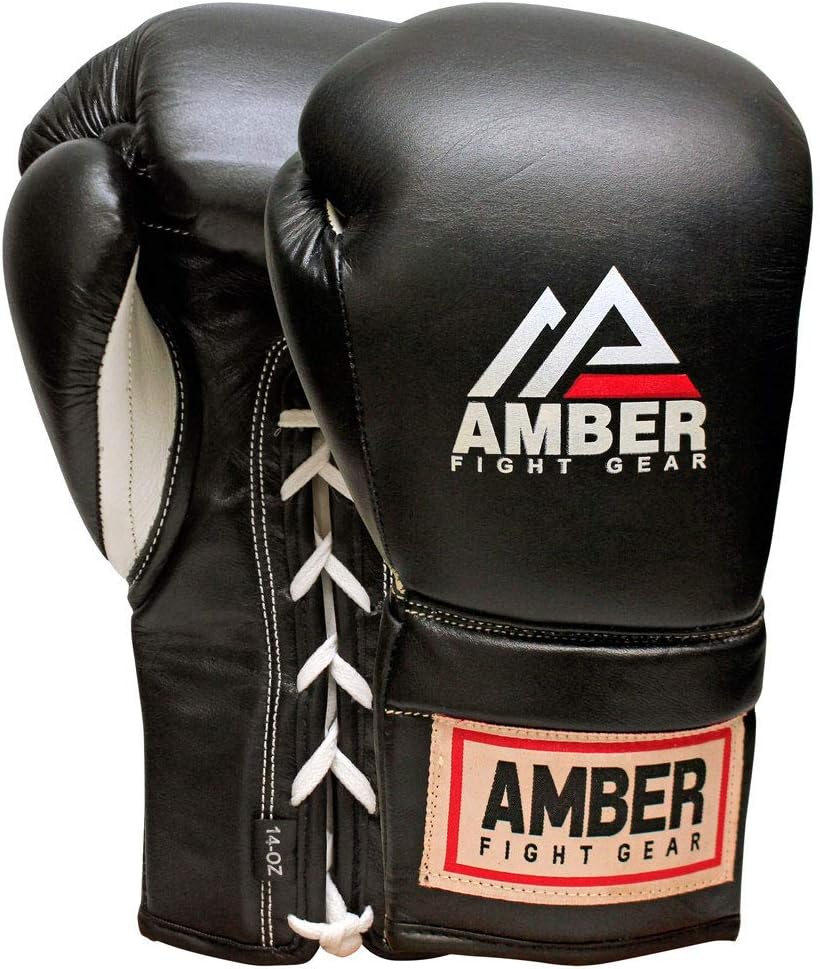 Mexican Style Pro Lace-Up Training Gloves - Top Grain Leather, Padded for Safety, Ideal for Boxing, MMA, Speed Bags &amp; Heavy Bag