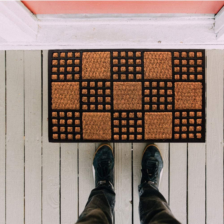 LIVEVIE Masterstroke Front Door Mat, Stylish Low-Profile Doormat for Indoor/Outdoor Entrance, Welcome Mat