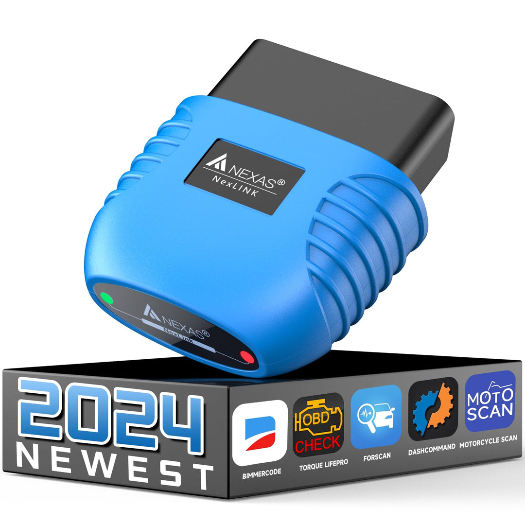 NexLink OBD2 Scanner Bluetooth 5.0, Wireless Car &amp; Motorcycle Universal Code Reader, Compatible with Third-Party Apps, Check Engine Faults, OBDII Adapter Scan Tool for iOS, Android &amp; Windows