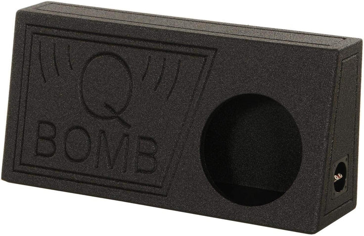 Q Power QBomb Single 10 Inch Vented Subwoofer Sub Box with Black Bedliner Spray