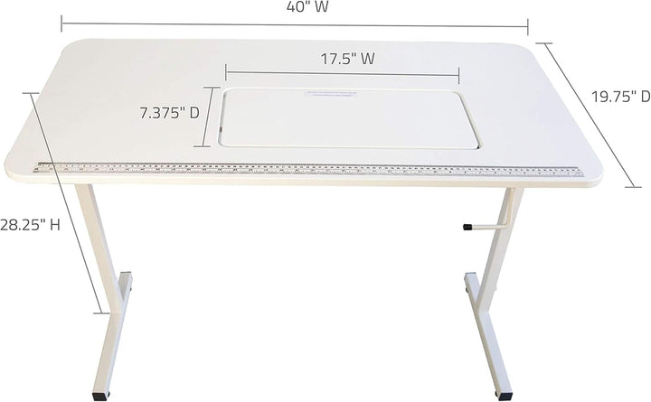 SewingRite SewStation 101 Portable Folding Sewing Table with Steel Legs, White - Perfect for Home, Office and Business