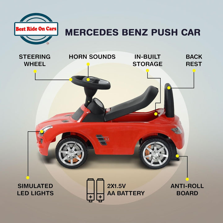 Best Ride On Cars Mercedes Benz Push Car, Red