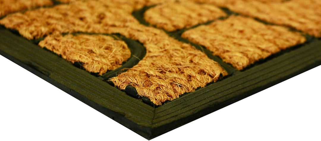 LIVEVIE Brickhouse Front Door Mat, Stylish Low-Profile Doormat for Indoor/Outdoor Entrance, Welcome Mat